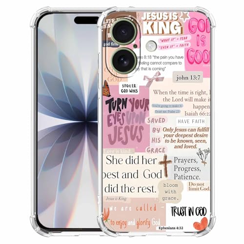 Christian Quotes Aesthetic Vintage Jesus Bible Verse Collage Pattern,Soft TPU Bumper Case for iPhone 17,#3 - color: Bible 3, size: iPhone 17