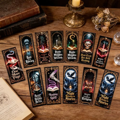 Wxiben Dark Romance Bookmarks Gifts - 100 Pcs Gothic Fantasy Paper Bookmarks Double Sided Tarot Card Skull Book Markers Page Clip Gift for Women Men Teachers Office Book Lovers Bookish Supplies - color: Dark Romance