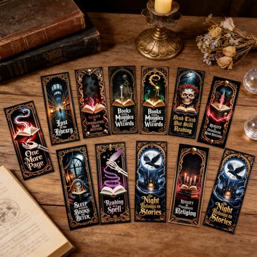 Wxiben Dark Romance Bookmarks Gifts - 100 Pcs Gothic Fantasy Paper Bookmarks Double Sided Tarot Card Skull Book Markers Page Clip Gift for Women Men Teachers Office Book Lovers Bookish Supplies - color: Dark Romance