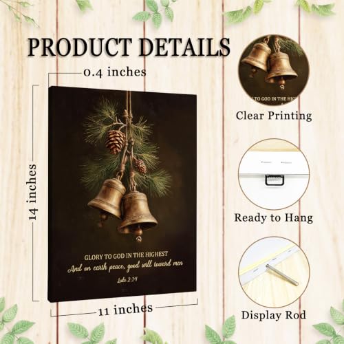 SHQIEUDH Christmas Christian Bible Verse Wall Art Decor Framed 11x14 - color: christmas-06