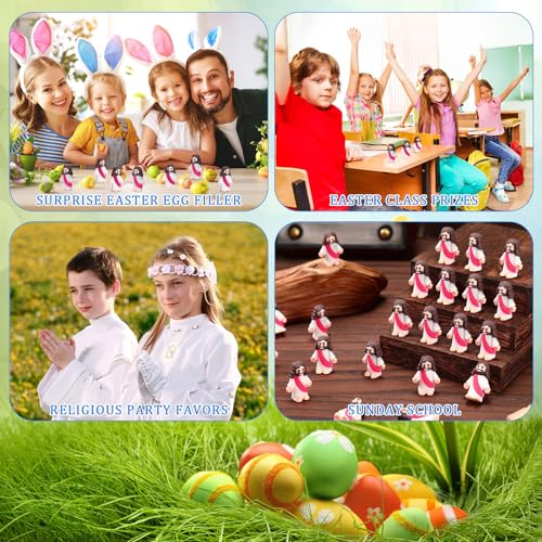 Barydat 100 Pcs Little Jesus Figures, Halloween Prank Props, Raspberry Red - color: Raspberry Red