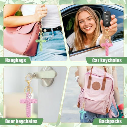 ANGOLIO 36PCS Cross Keychains with Gift Cards Christian Gift Bulk for Women