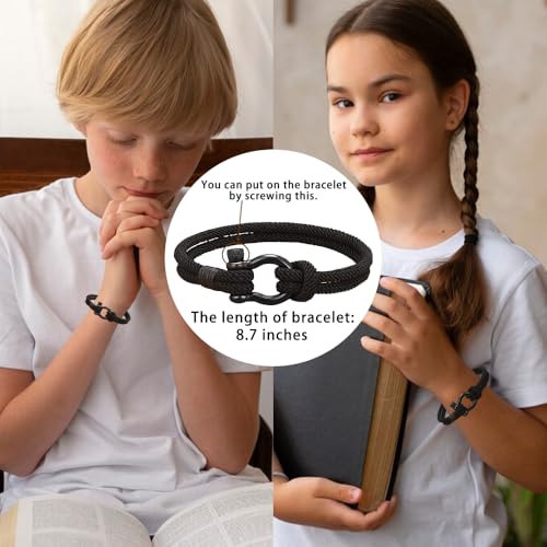 Baptism Gifts for Boys,Braided Rope Cross Bracelet for Kids,First Communion Gifts Boys Christian Christening Graduation - color: Style8