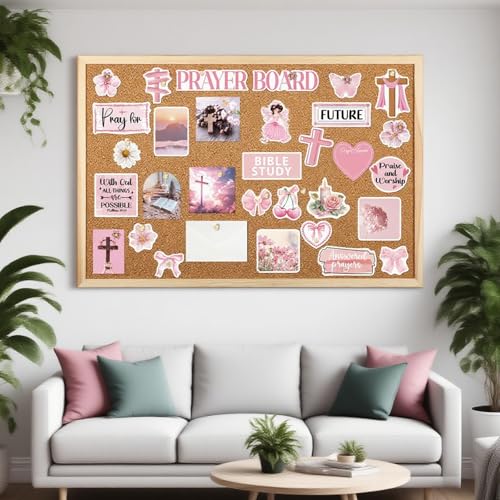 Prayer Board Supplies Kit - 257 Pcs Pink Coquette Christian Decor - style: Pink Coquette