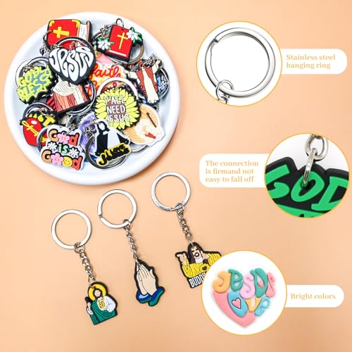 Cute Keychain Bulk,Cute Key Chain for Car Keys Purse Bag Rewards - color: Jesus-60