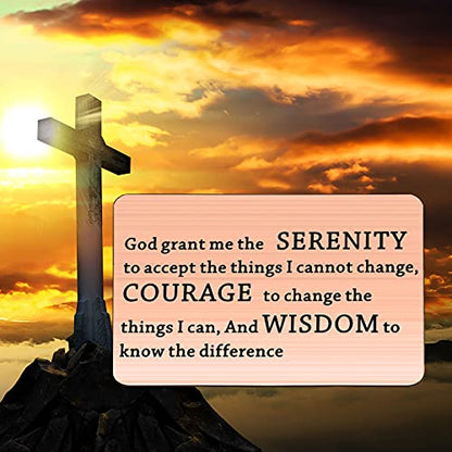 TGBJE Inspirational Wallet Card Inspirational Christian Bible Verse Gift Religious Gift Serenity Prayer Gift God Grant Me The Serenity to Accept The Things Gift - color: RG serenity card