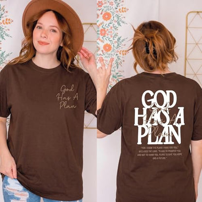 Christian Shirts for Women God is Good Shirt Oversized Jesus Faith Tshirt - color: B-brown, size: Medium
