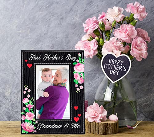 WaaHome Happy First Mothers Day Gifts for New Grandma - Grandma and Me First Mothers Day Picture Frame Gifts for First Time Grandma New Grandmother Nana To Be from Grandchildren - color: 4-First Time Grandma 4x6