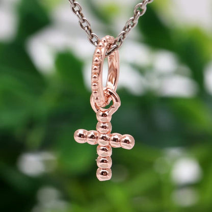 Sport Religious Charm 925 Sterling Silver Pendant,Jewelry Beads Gifts for Women Bracelet&Necklace - color: Beaded Cross