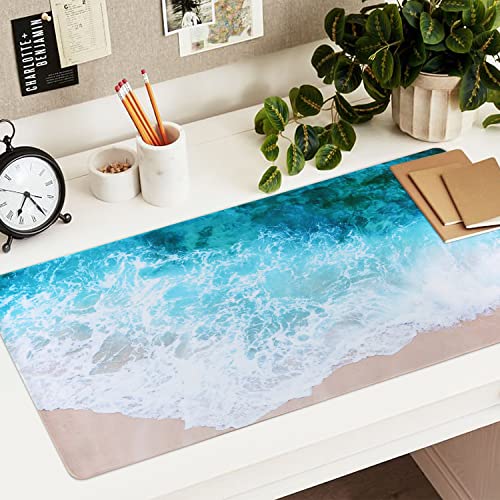 iCasso Extended Gaming Mouse Pad,35.4 x 15.7in Desk Pad,Beach - color: Beach