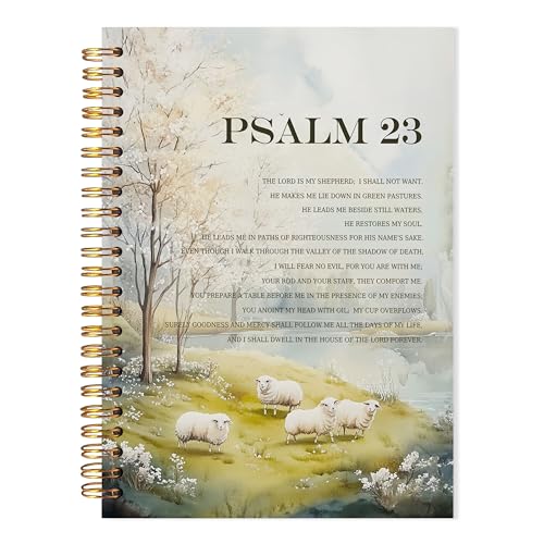 Christian Spiral Notebook, Psalm 23 Bible Verse Journal, Christian Gifts for Women Faith, Church Notes Notebook, the Lord Is My Shepherd Scripture Journal, 5.5x8.3 - color: YhSj 5