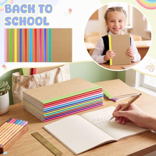 Handepo 100 Pack A5 Composition Notebooks Bulk 5"x8" Notebooks, Colourful - color: Classic, size: A5