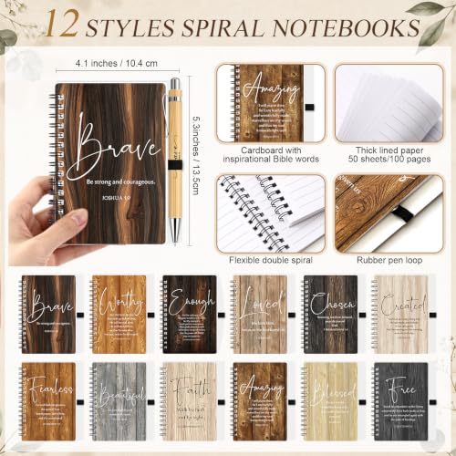 Kosiz 36 Sets Christian Gifts Bulk Prayer Journals Pens, Vintage Color - color: Vintage Color