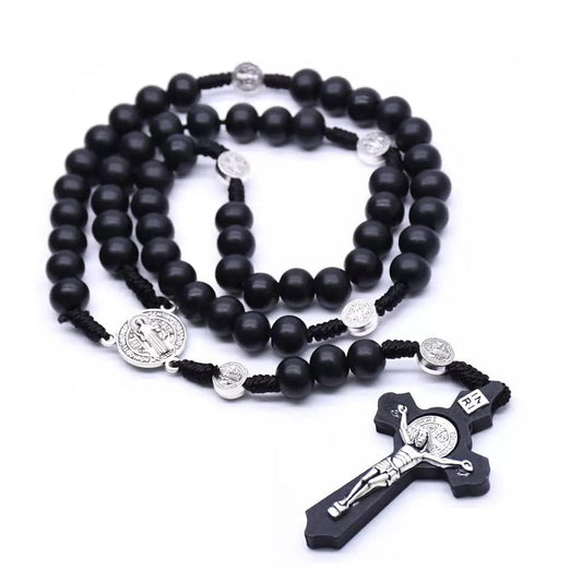 KOMI Handmade Wooden Catholic Rosaries, Rosary Beads Necklace Wood Christian Prayer Beads Catholic Christian Gift - style: Rosary#7