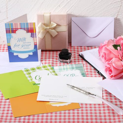 Gersoniel 36 Sets Pastor Appreciation Cards, with Envelopes, Plaid - style: Plaid