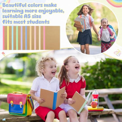Handepo 100 Pack A5 Composition Notebooks 5"x8" Wide Ruled Notebook - color: Fresh Macaron, size: A5