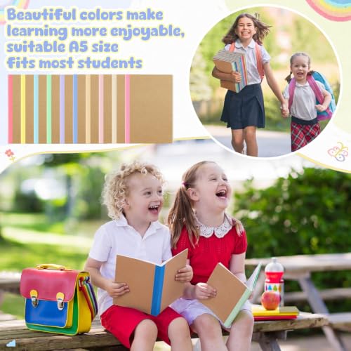 Handepo 100 Pack A5 Composition Notebooks 5"x8" Wide Ruled Notebook - color: Fresh Macaron, size: A5
