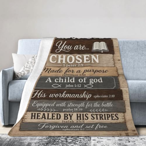 Man of God Blanket for Men, Christian Faith Gift, Bible Verse Throw - color: Rustic Wood
