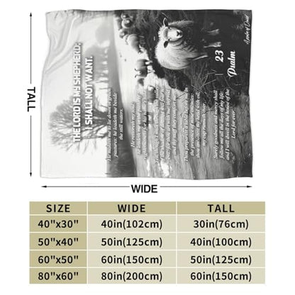 Psalm 23 Gifts Blanket 80"X60" Bible Verses Christian Scripture Bed Throw Blanket Soft Lightweight Cozy Warm Religious Blankets for Kids Teens Men Women - color: Psalm 23, size: 80"x60"