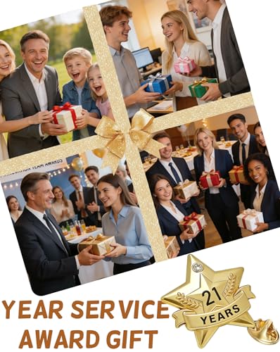 Years of Service Pins, Gold Star Pin for 1-30 Year Work Anniversary, Long Standing Employee Recognition Award Star Pins for Staff, Team & Volunteers - style: 21 Years