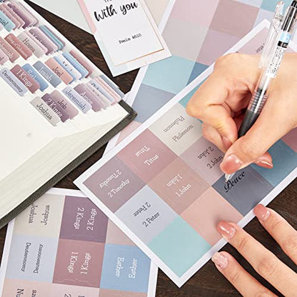 Pastel Bible Tabs, Laminated Bible Tabs for Women, Bible Journaling Supplies, Bible Book Tabs, Christian Gift, 90 Bible Tabs Old and New Testament, Includes 24 Blank Tabs - color: Pastel