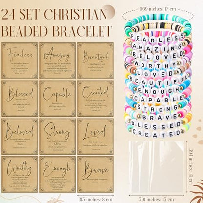 Kenning 24 Set Christian Bracelet for Men Women - color: Mixed Colors