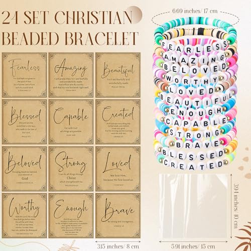 Kenning 24 Set Christian Bracelet for Men Women - color: Mixed Colors