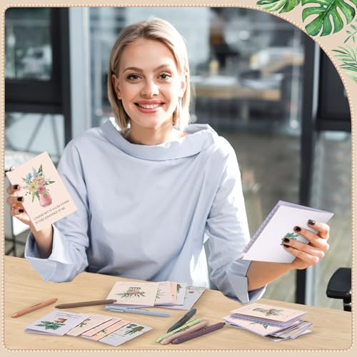 Mooliwe 24 Pcs Affirmation Notebooks Pens Bulk Gifts, Gratitude,Flower - style: Flower