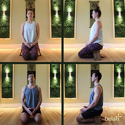 Teak Meditation Bench - Meditation Seat - Meditation Stool - Kneeling Meditation Chair - Portable Folding Meditation Bench - Seiza Yoga Meditation Bench - Prayer Bench (Teak) - color: Teak