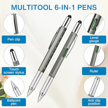 12 Sets 6 in 1 Multi Tool Pen Father Day Man of God Gift Christian Church Gifts for Men Bulk Bible Verse Bookmarks Screwdriver Pen Multi Tool Pens for Christian Father Coworkers