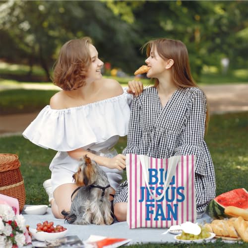 Bible Tote Bags Cute Christian Preppy Canvas Tote Bag Christian Gifts for Women Reusable Shopping Bags(Parent) - color: Big Jesus Fan