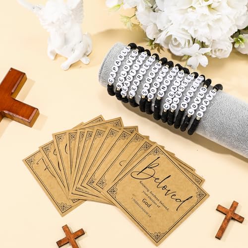 Kenning 24 Set Christian Bracelet for Men Women - color: Black