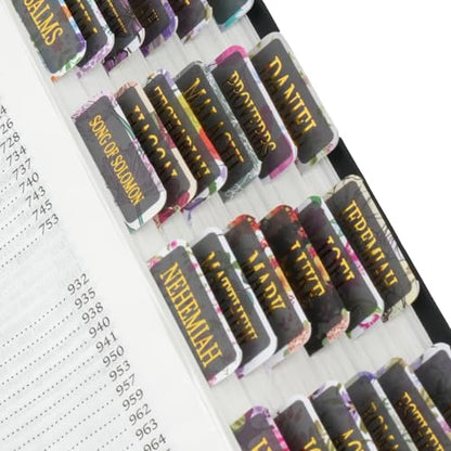 Mr. Pen- Laminated Bible Tabs, 75 pcs, Gold Foil Embossed Lettering - color: Floral Design Gold Writings