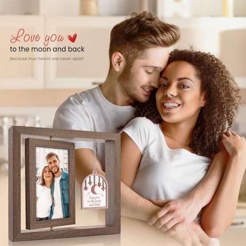 Valentine’s Day Gift - I Love You to the Moon and Back Picture Frame - Anniversary Wedding Birthday Christmas Gifts for Wife, Husband, Girlfriend, Him, Her, Couples Rotating 4x6 Picture Frame - color: Love You To The Moon And Back