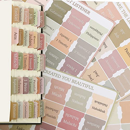 Mr. Pen- Bible Tabs, 75 Boho Theme Laminated Tabs for Women and Men - color: Boho