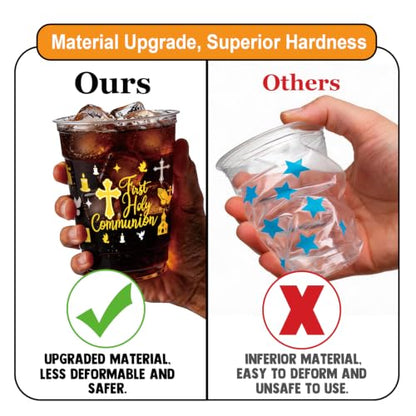 50 Pcs Religious Plastic Cups 12 Oz First Holy Communion After Party Cups