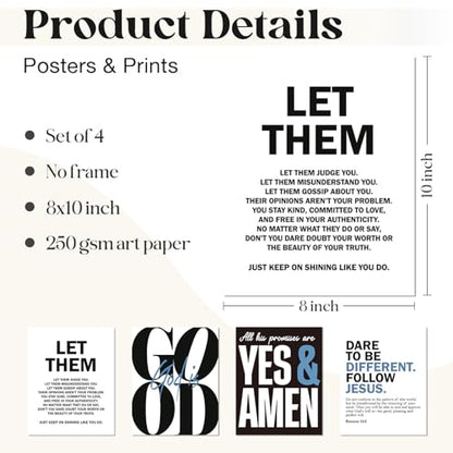 WEFKODO Bible Verse Christian Pictures Wall Decor Jesus Posters Prints - color: let them