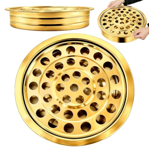 Stainless Steel Communion Tray, 40 Cup Openings, Stackable Silver Church Communion Cup Holder for Worship Services and Holy Communion Supplies, 1 Gold Wine Tray, No Lid - color: Gold