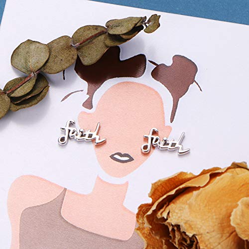 925 Sterling Silver Infinity Love of God Simple Dainty Faith Cross Dangle Earrings Religious Gift for Women - color: Faith Stud