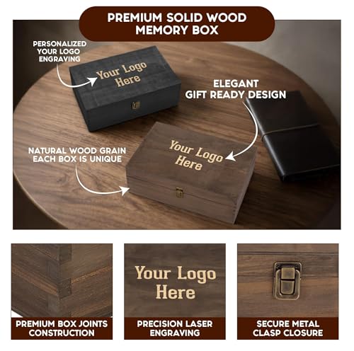 Custom Logo Wooden Keepsake Box, Engraved Memory Chest for Corporate Gifts - style: 15. Upload Your Logo