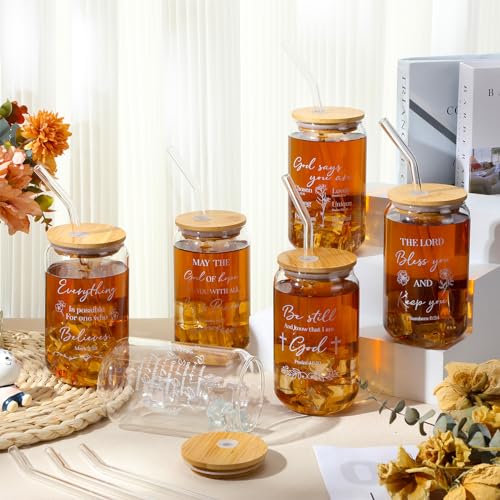 12 Pcs Christian Glass Cups Bulk Christian Gifts for Woman,Stylish - style: Stylish