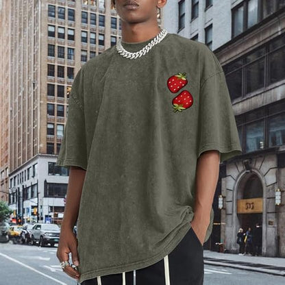 Christian Fruit of The Spirit Shirt for Men Jesus Religious Shirts Oversized Graphic Tees Acid Wash God T-Shirt Tops - color: Army Green, size: XX-Large