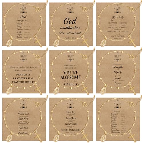 COLOYAN 9PCS Rosary Gold Beads Bracelet for Women - color: A