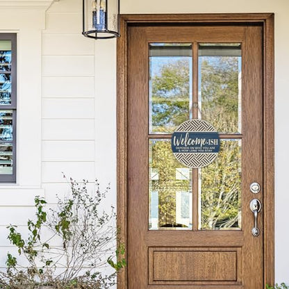 Farmhouse Welcome-ish Blue Front Door Sign, Inspirational - color: Welcome-ish