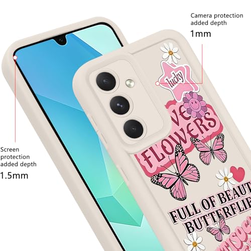 3 Pack Aesthetics Pink Butterfly Flower Phone Case for Samsung Galaxy A16 5G 6.7", Cute Daisy Rose Florals Heart Love Pattern Cases Artistic Soft TPU Bumper Protective Cover for Girls Women - color: Butterfly, size: for Samsung Galaxy A16 5G