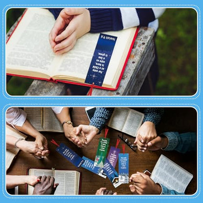 Dispowreath 60 Pcs Christmas Isaiah 9: 6 Religious Christian Bookmarks Church Bookmarks Gift for Teens Men Women Church Home Party Favors - style: Christmas Isaiah 9:6