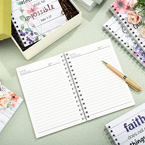 Qeeenar 6 Pcs Christian Spiral Notebook for Women Prayer Journal