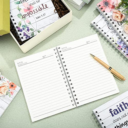 Qeeenar 6 Pcs Christian Spiral Notebook for Women Prayer Journal