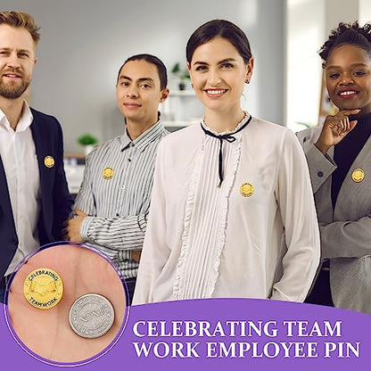Ceenna 50 Pcs Employee of the Month Star Lapel Pins, Teamwork - style: Teamwork