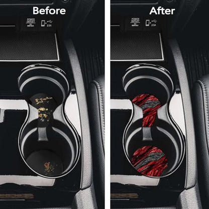 3.5 Inch Car Coasters for Cup Holders - Red Wood Grain - color: Red Wood Grain, size: 3.5 inch